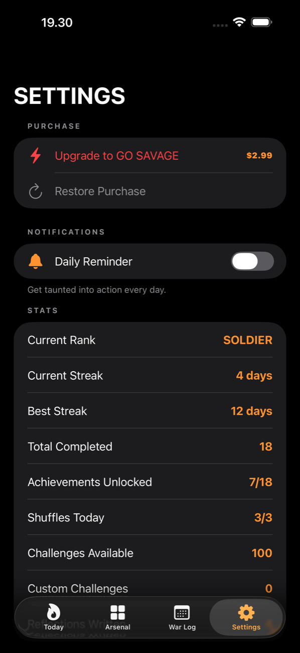 Settings and preferences