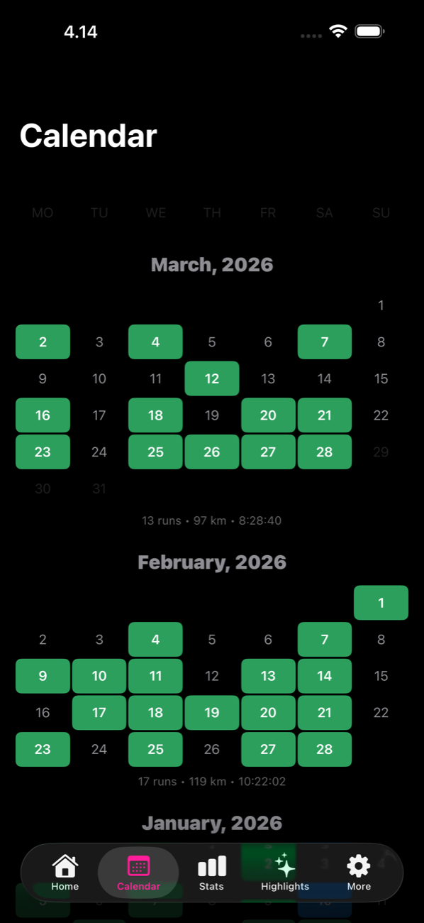 Calendar heatmap
