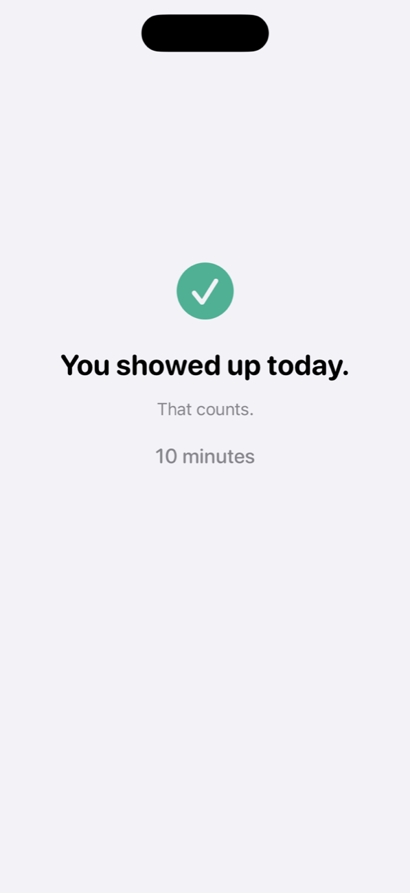 Post-session celebration screen