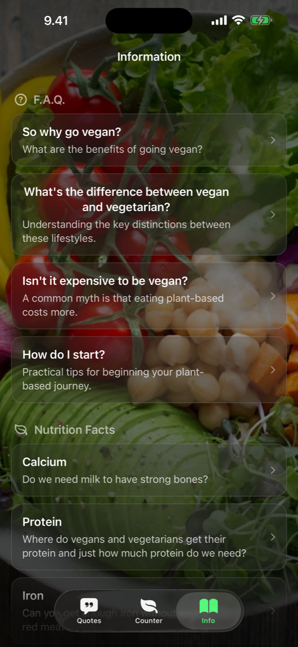 Information library about veganism