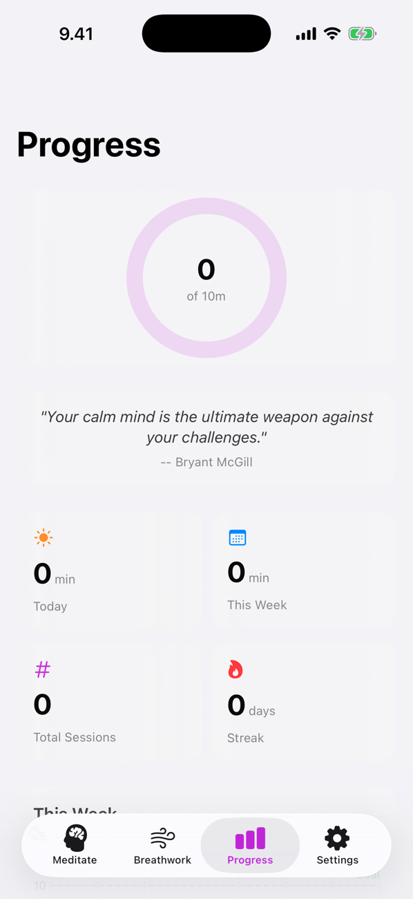Progress tracking with streaks and stats